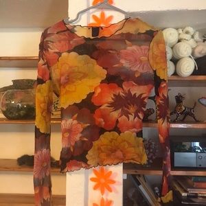 Vivienne Tam floral mesh top
